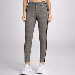 Cambio Rhona Plaid Pants Women’s US 14 Gray Black Slim Stretch